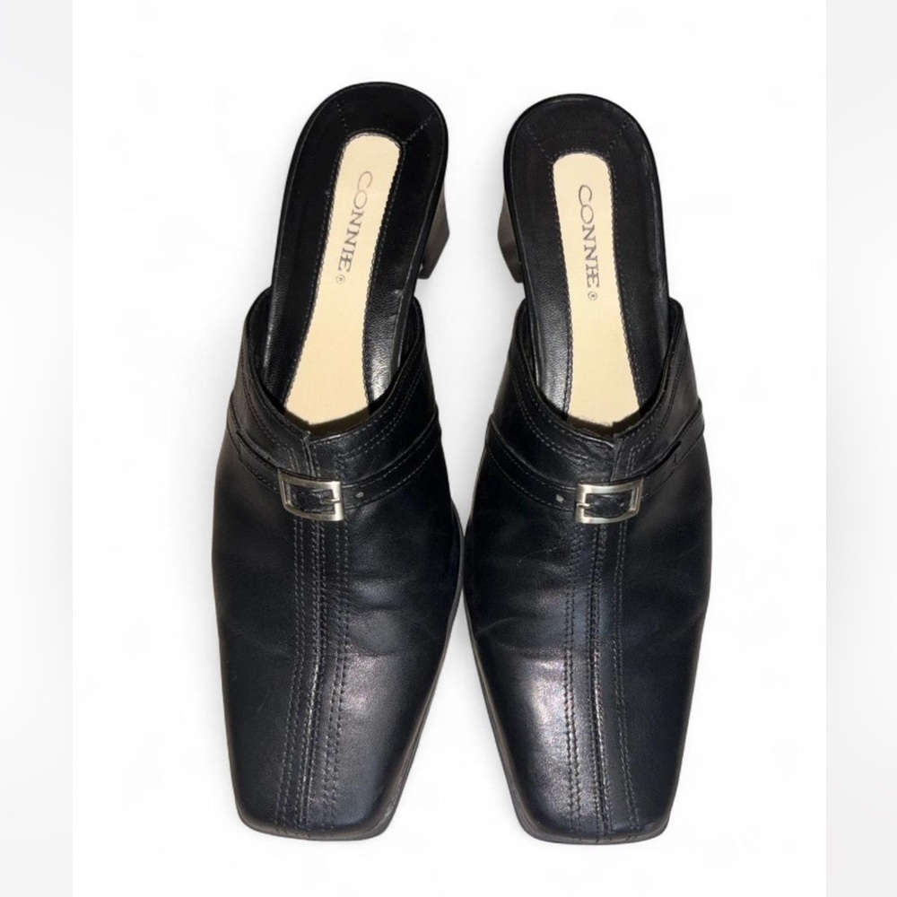 Connie Black Mules & Clogs with Classic Design